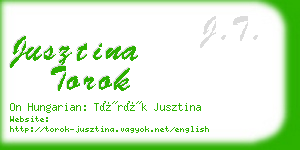 jusztina torok business card